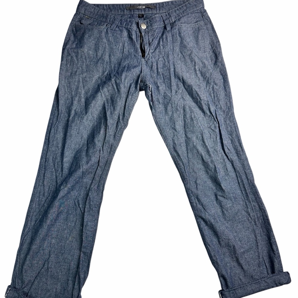 💙‎ Joe’s Jeans Chambray Crop Pants Cuffed Blue Casual Lightweight Size 27 💙